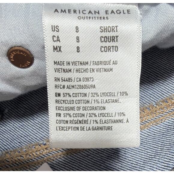 American Eagle Curvy 90s Straight High Rise Stretch Denim Jeans 8S 28x28 New - Picture 5 of 9